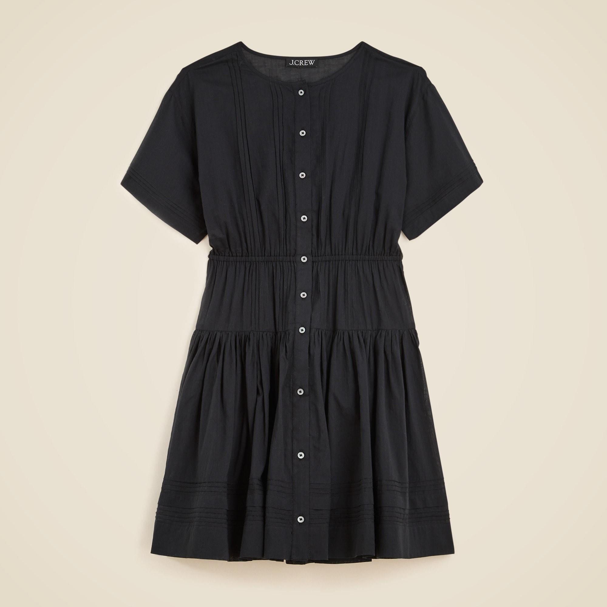 Pintuck mini shirtdress in cotton voile Product Image