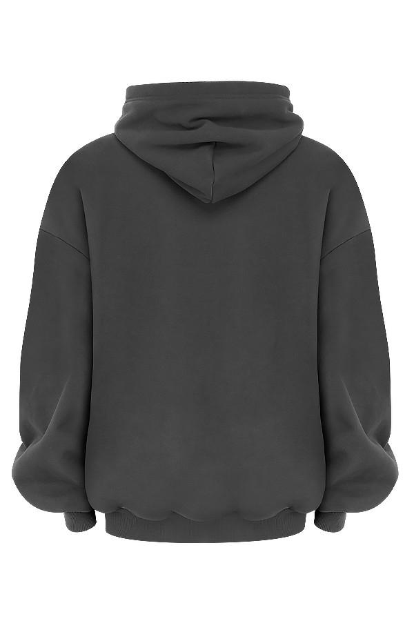 Halo  charcoal cotton fleece-back oversized hoodie Product Image