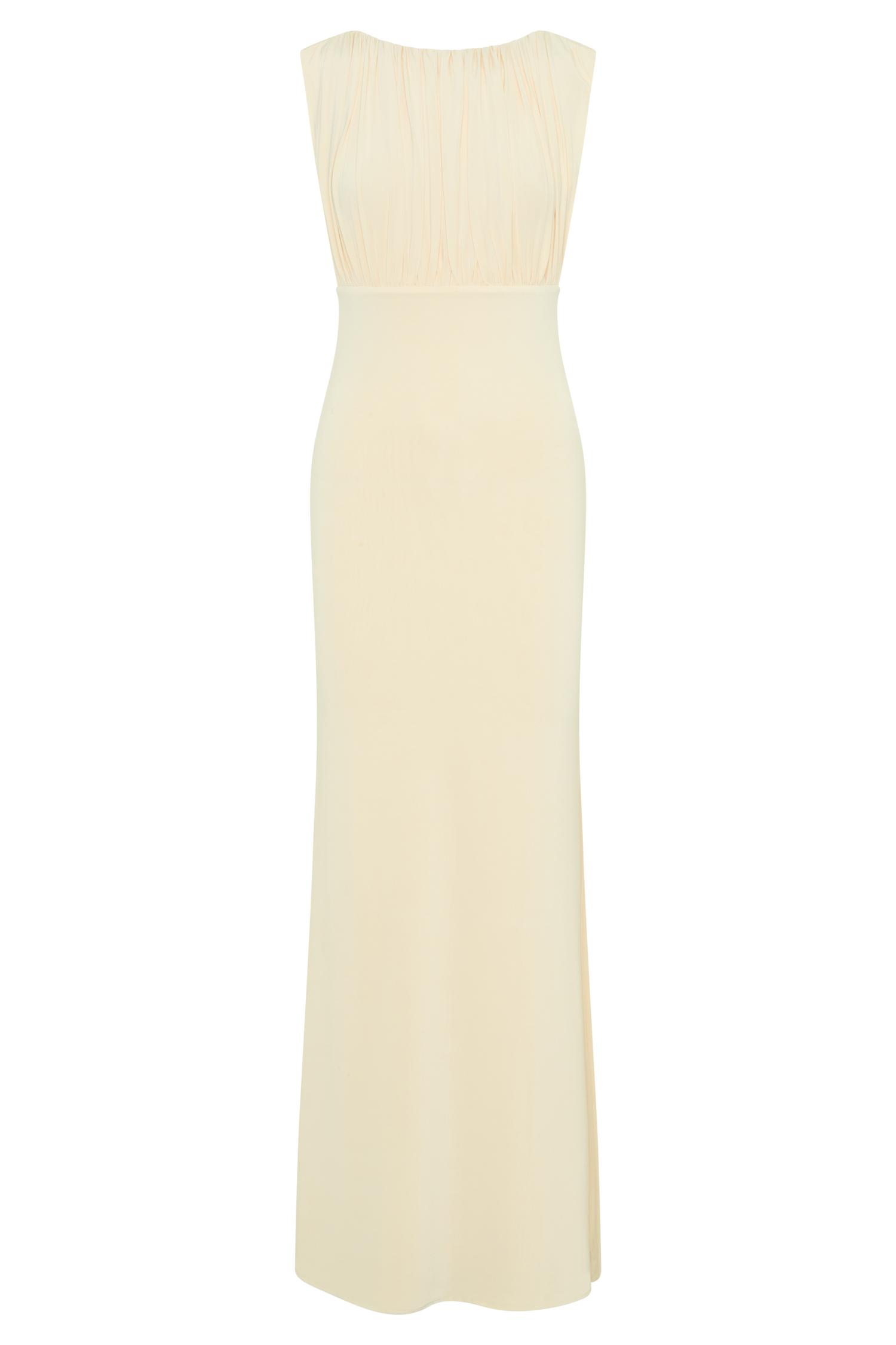 Malia Slinky Ruched Maxi Dress - Ivory Product Image