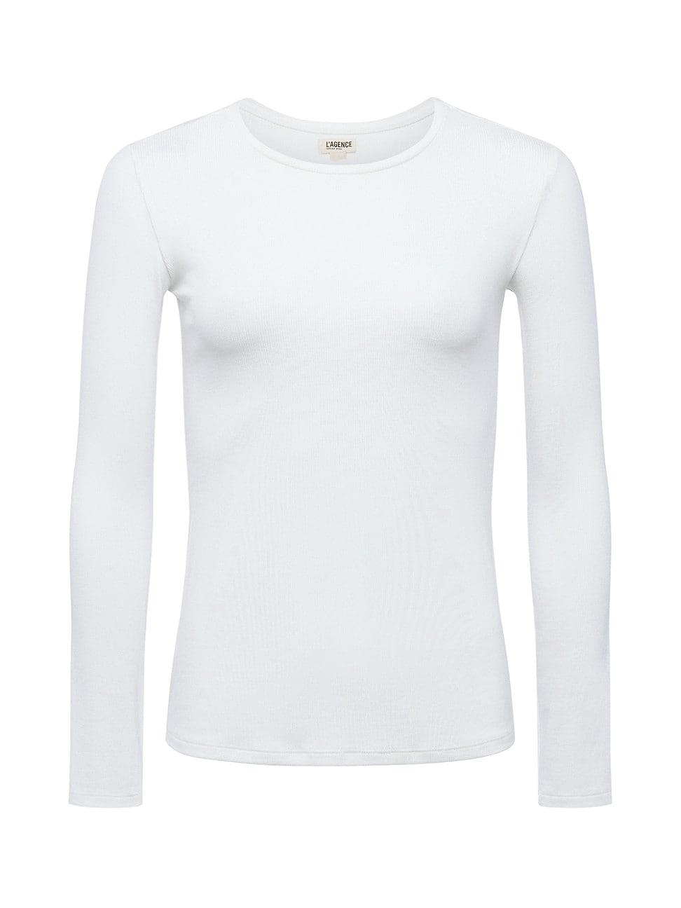 Womens Tess Rib-Knit Crewneck T-Shirt Product Image