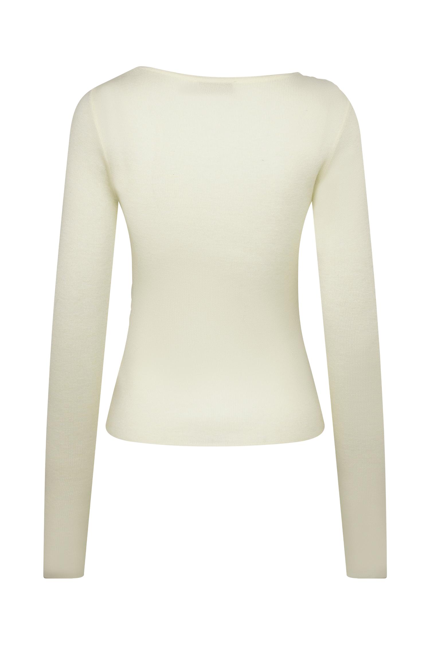 Culver Draped Twist Knit Top - Cream Product Image