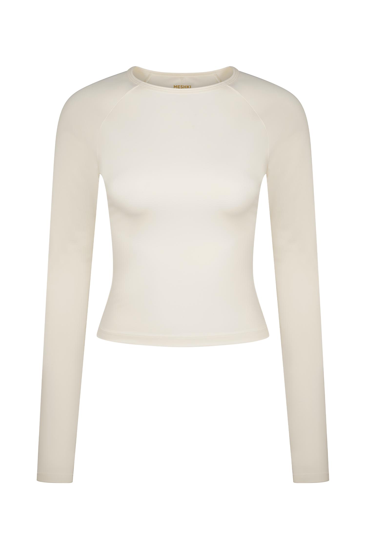 Eliana Long Sleeve Active Top - Ivory Product Image