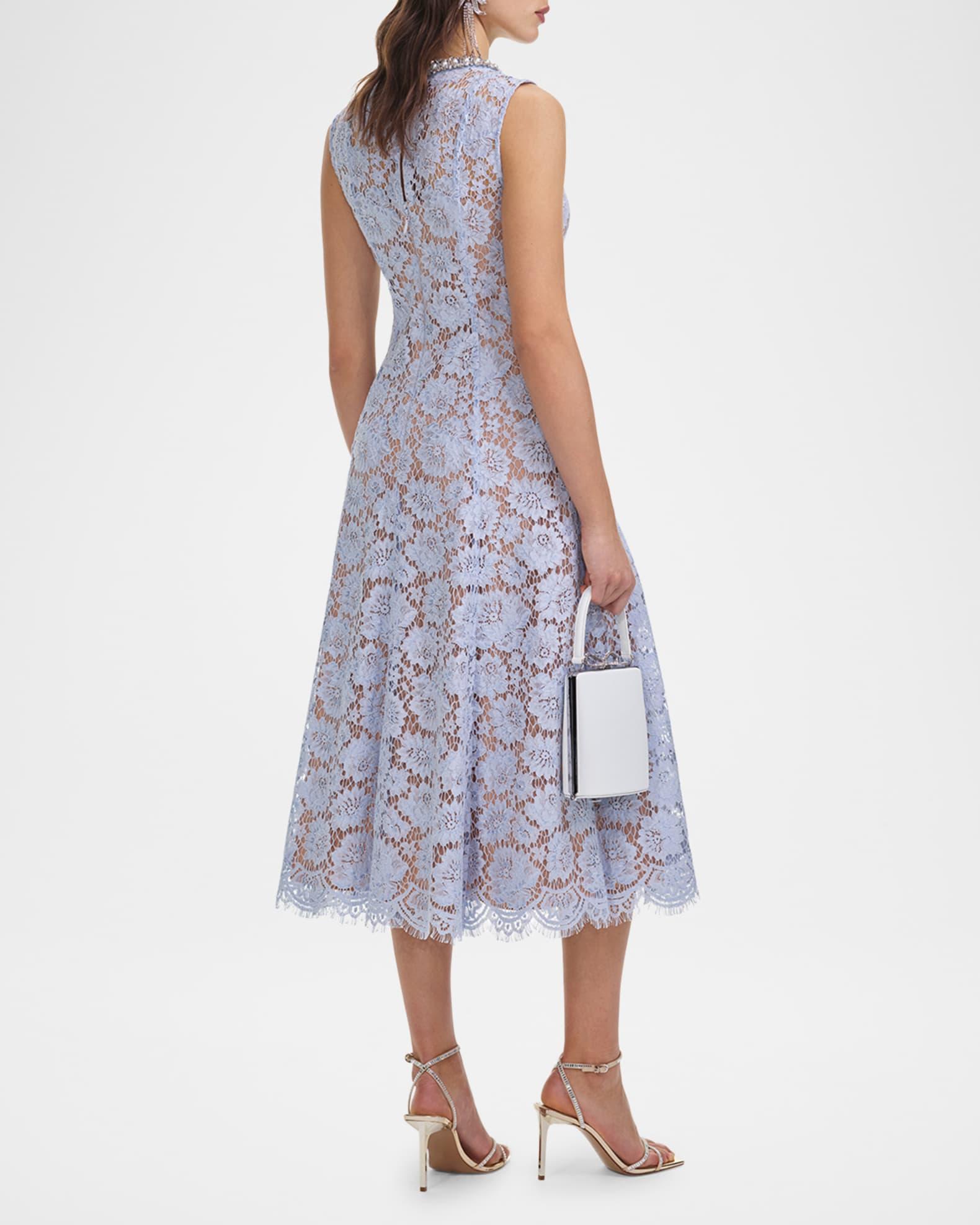 Embellished Fine Lace Midi Dress Product Image