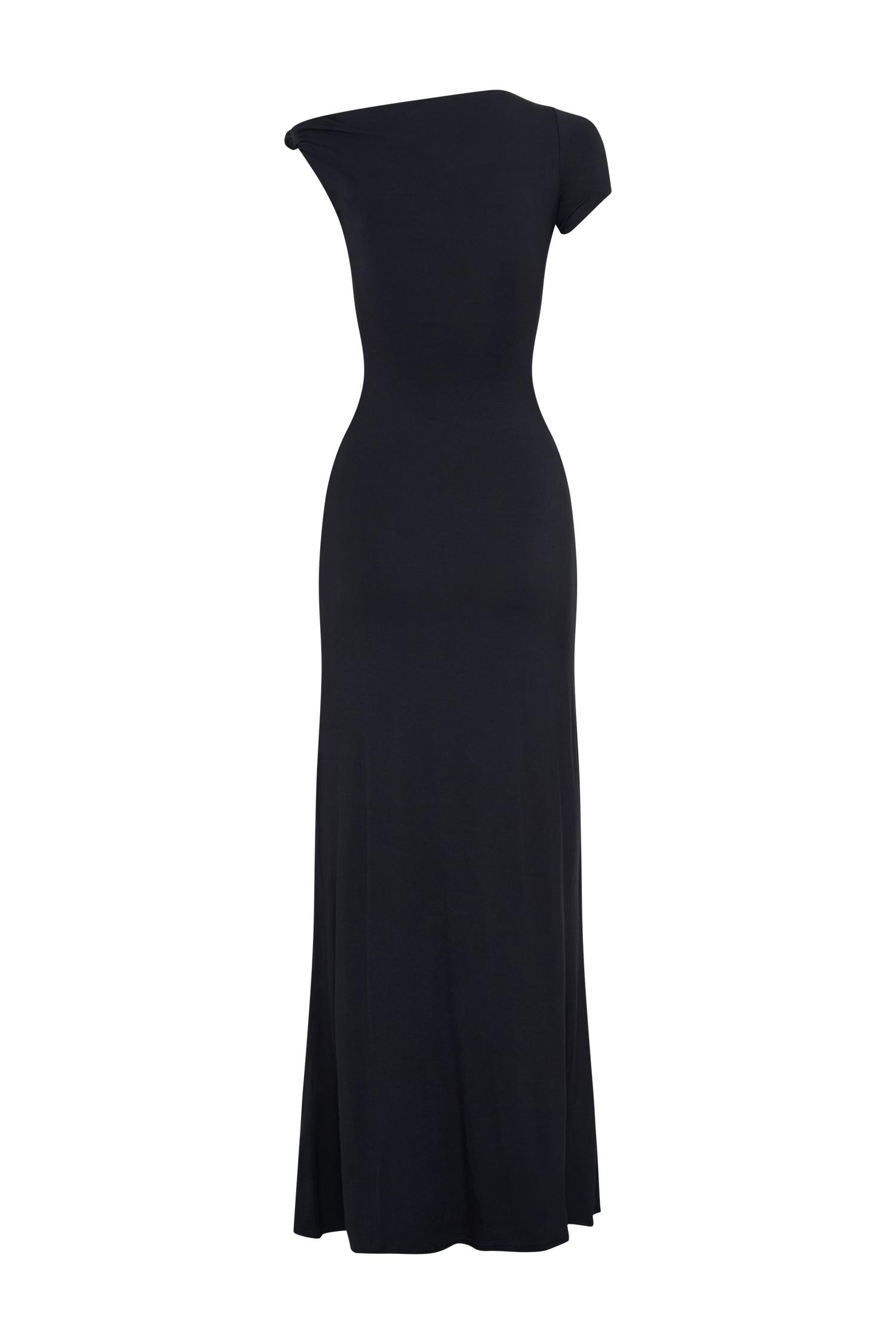 Tamsin Short Sleeve Modal Maxi Dress - Black Product Image