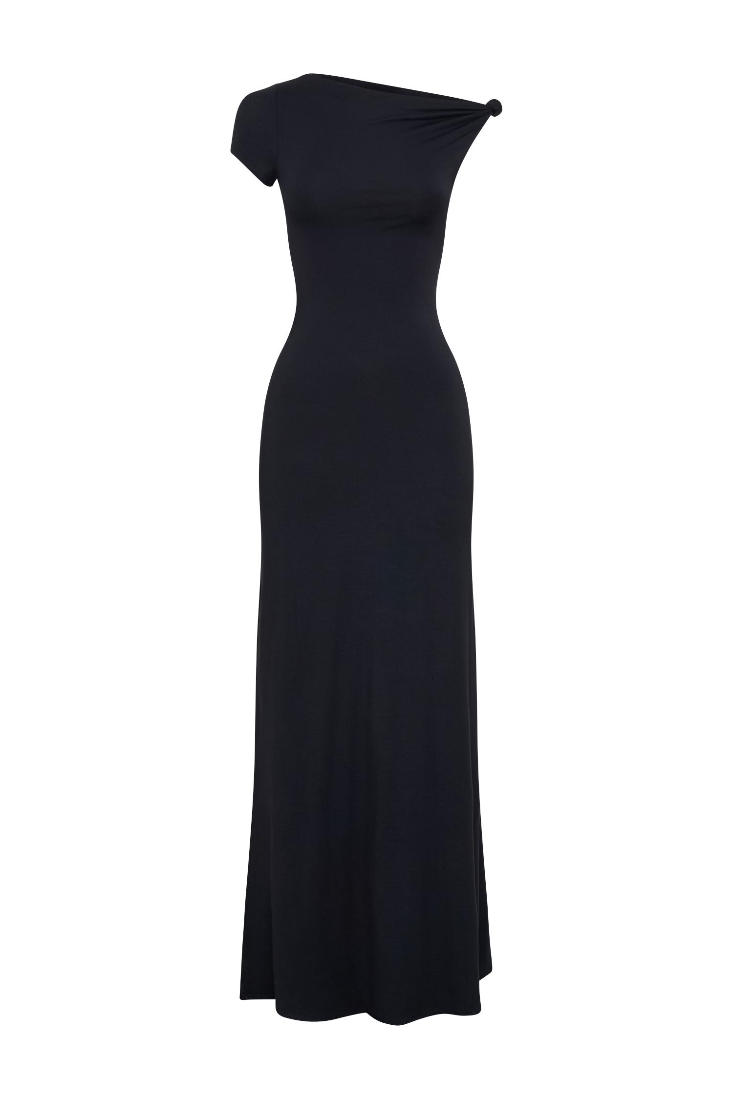Tamsin Short Sleeve Modal Maxi Dress - Black Product Image