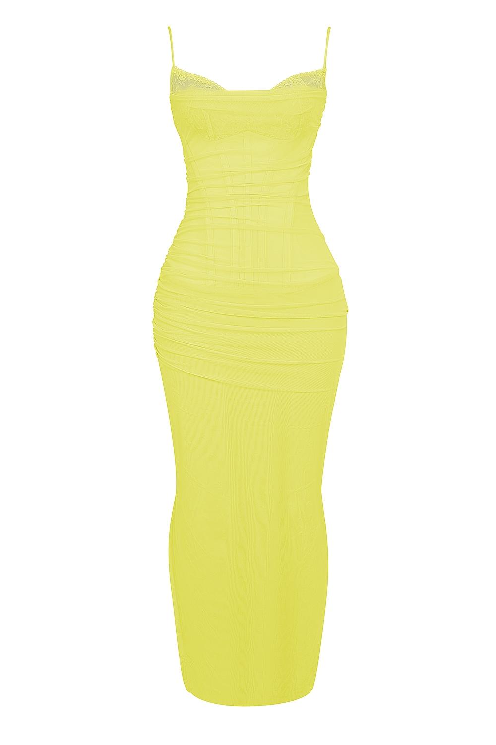 Nalini  acid lime corset maxi dress Product Image