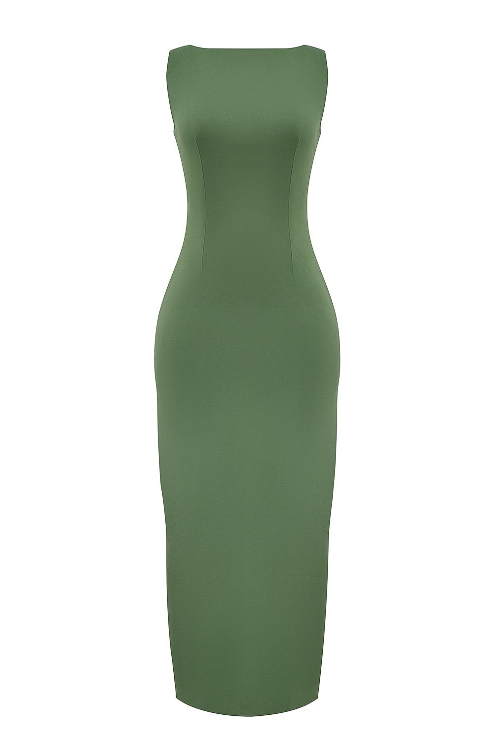 Filomena  olive boat neck maxi dress Product Image