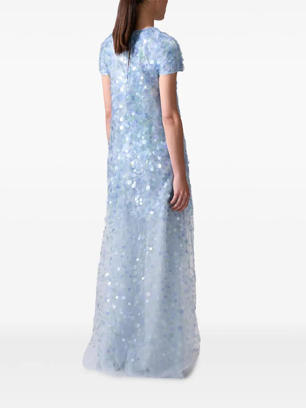 sequinned short-sleeve gown Product Image