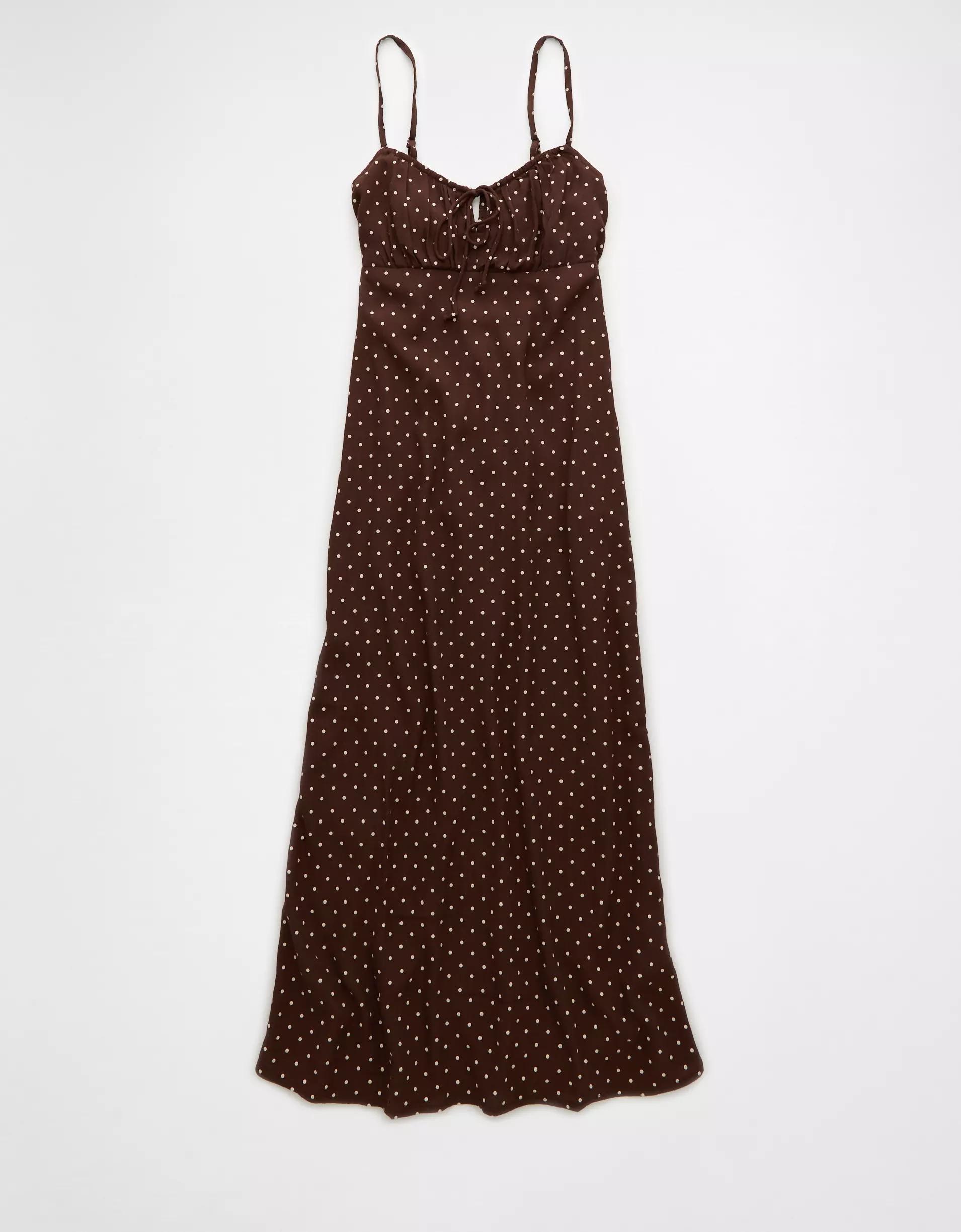 AE Ruched Midi Slip Dress Product Image