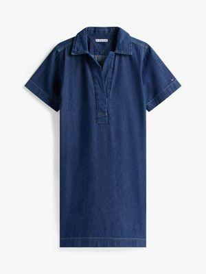 Short-Sleeve Denim Pullover Dress Product Image