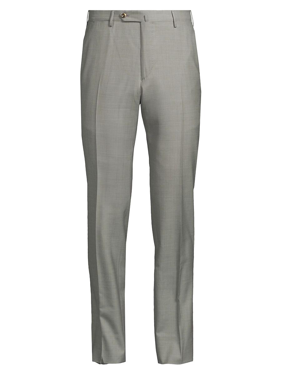 Mens High-Performance Wool Button-Tab Slim Trousers Product Image