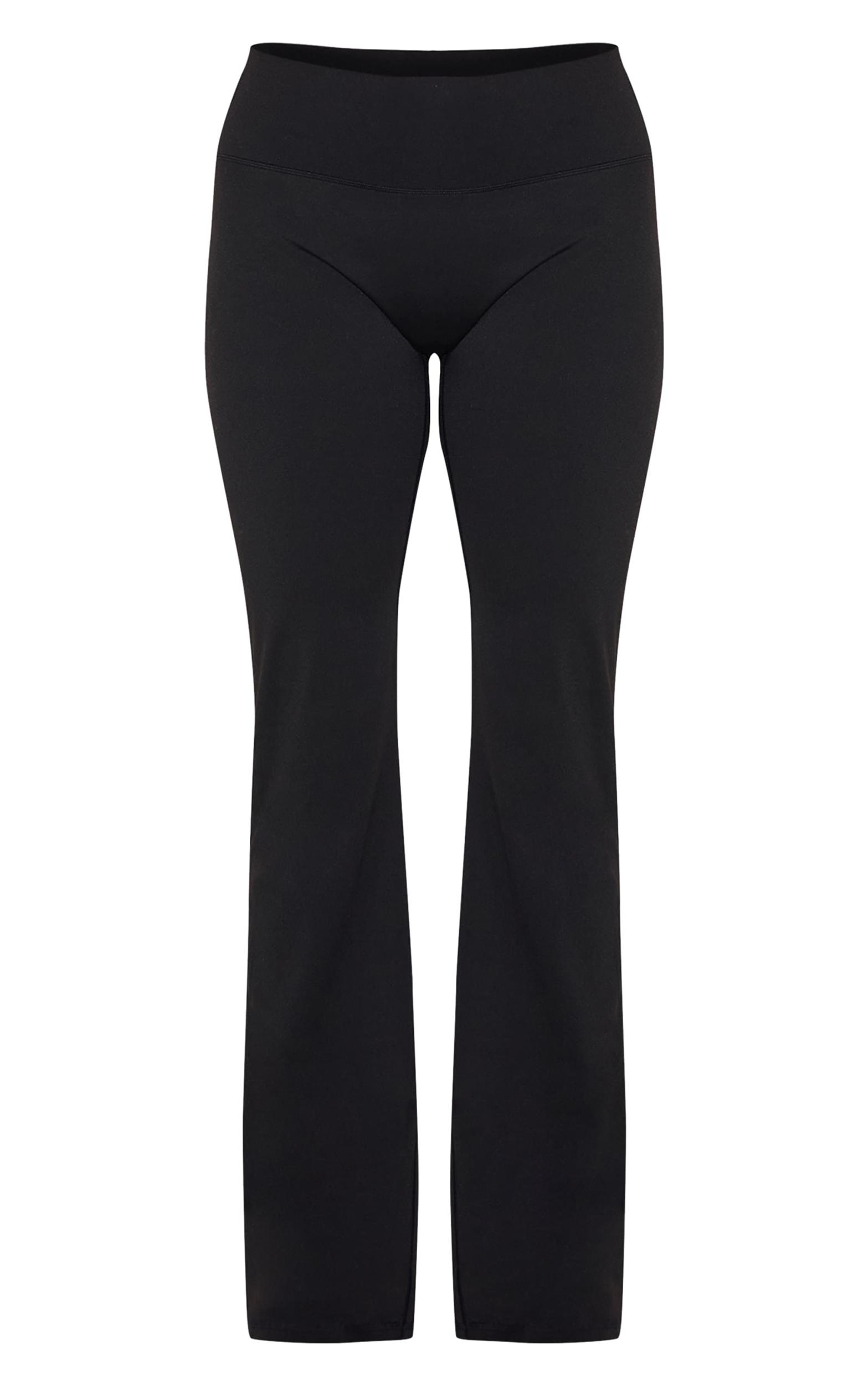 Plus Black Sculpt High Waist Flare Yoga Pants Product Image