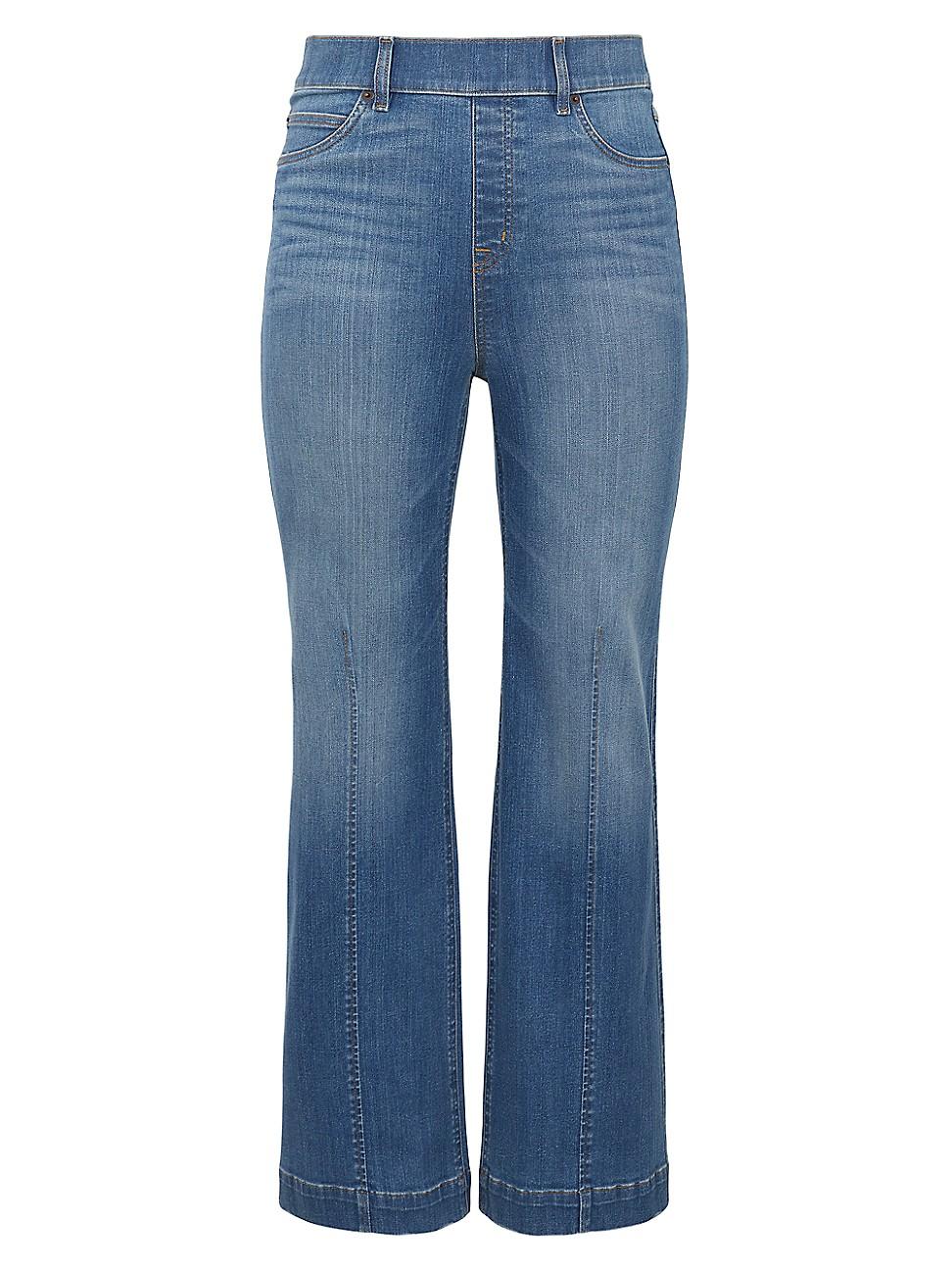 Womens Seamed-Front Wide-Leg Jeans Product Image