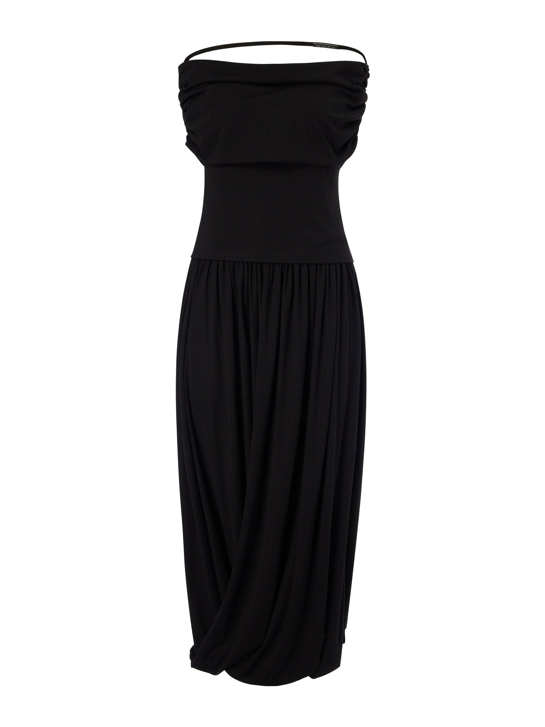 Tencel Blend Off Shoulder Knit Top And Bubble Hem Skirt Two-Piece Set Product Image