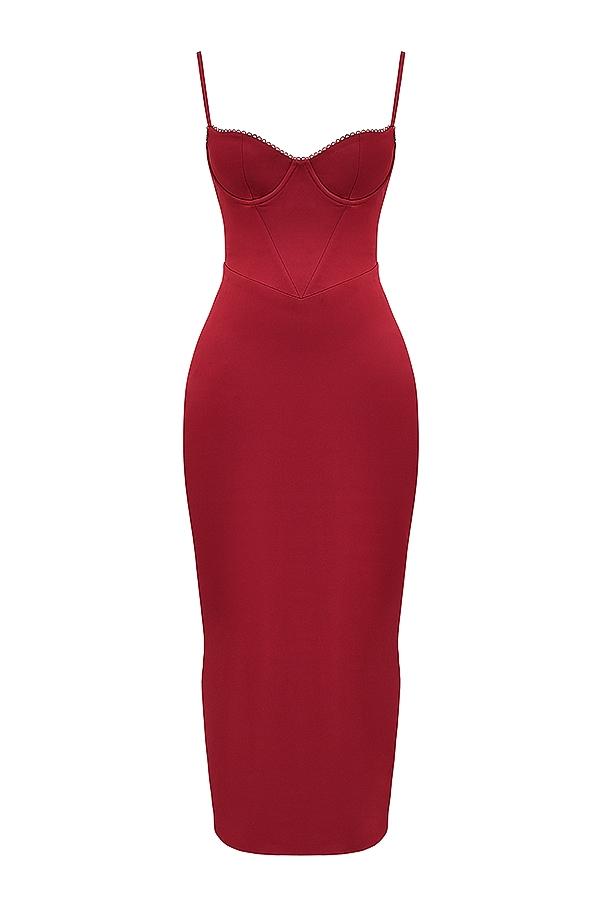 Stefania  ruby corset maxi dress Product Image