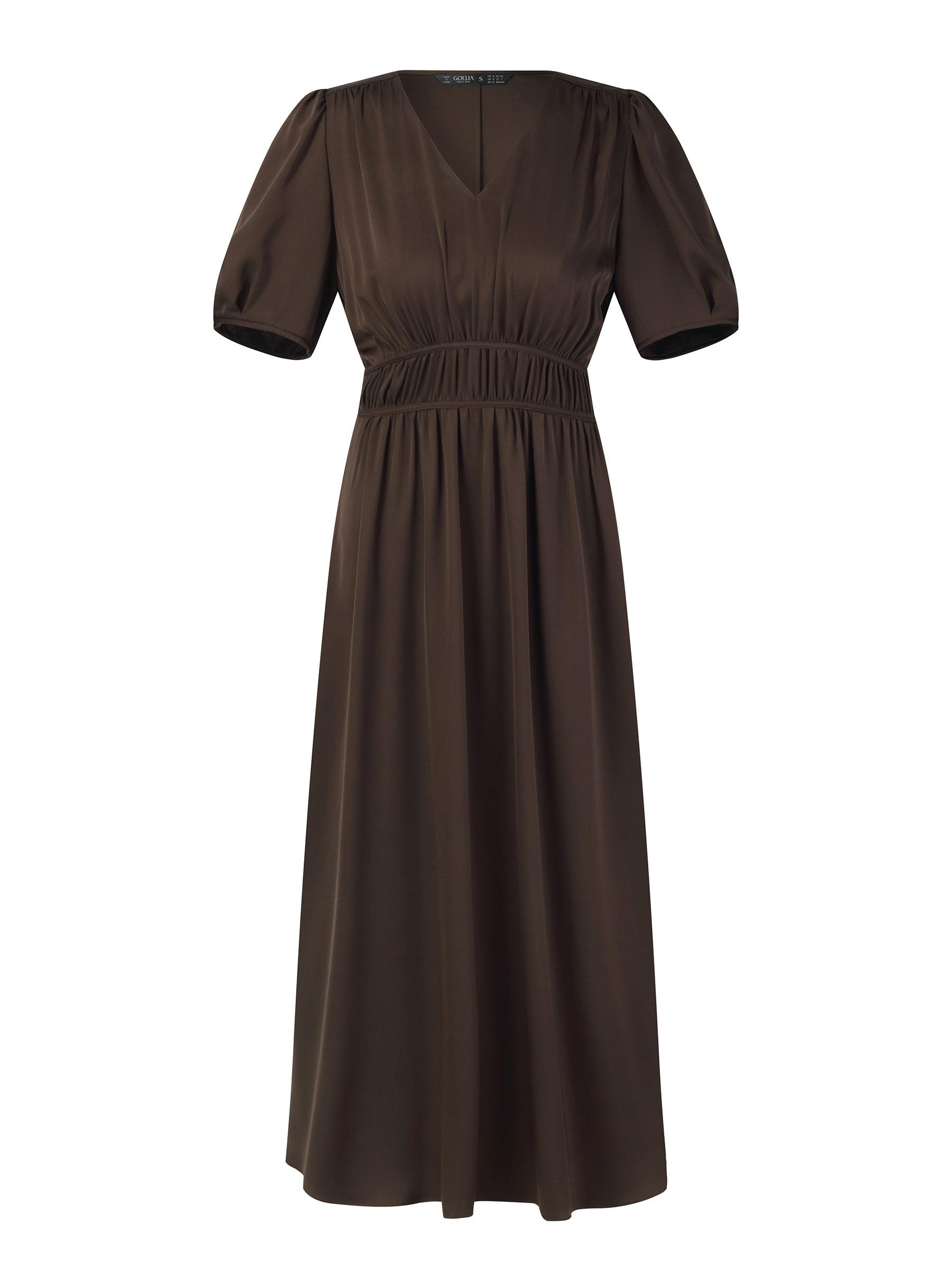 22MM Mulberry Silk Adjustable Back Tie Waist Women Maxi Dress Product Image