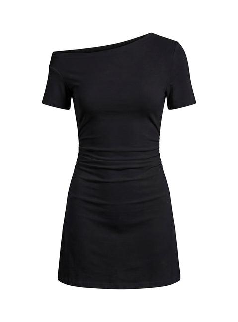 Avriana Off Shoulder T-Shirt Mini Dress Black Product Image