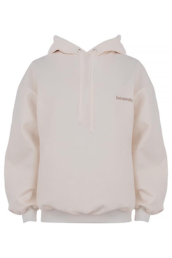 Halo  off white cotton fleece-back oversized hoodie Product Image