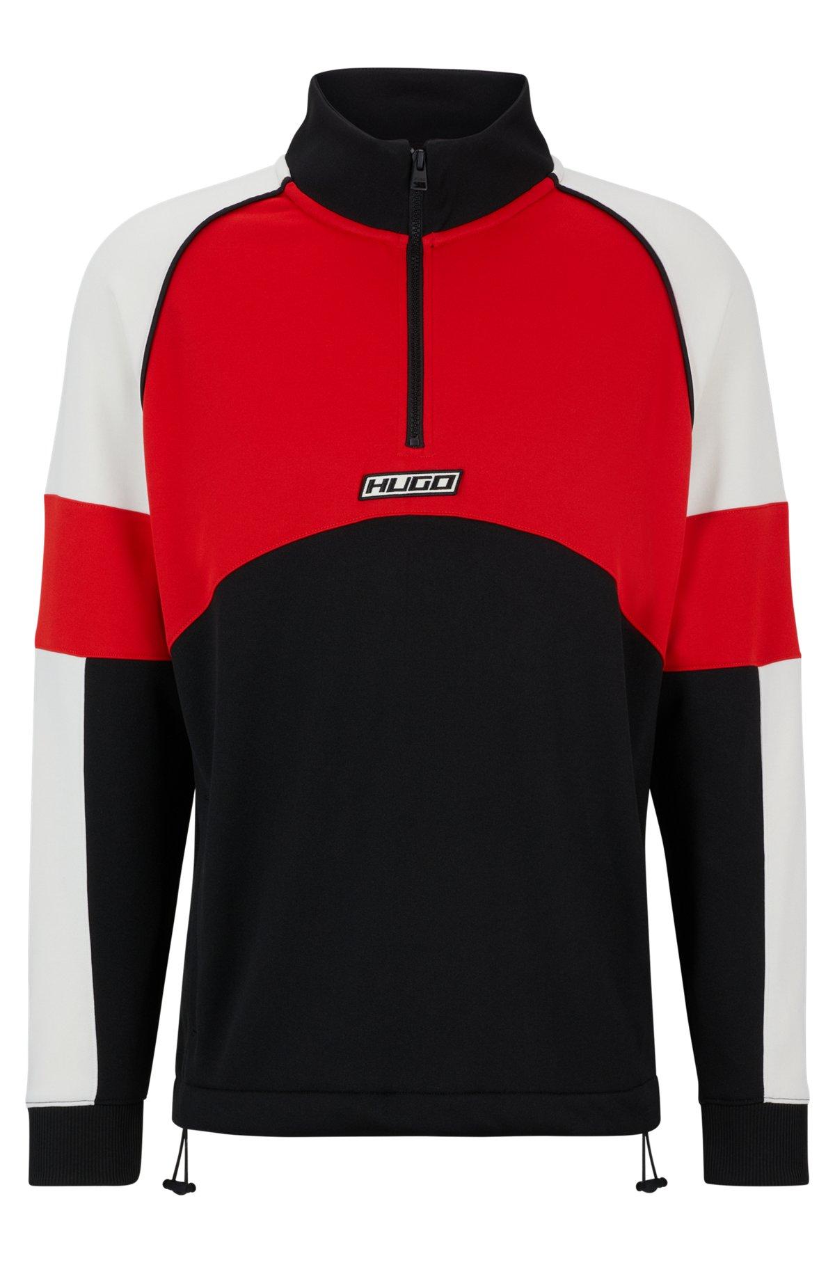 Color-blocked sweatshirt with racing-inspired logo badge Product Image