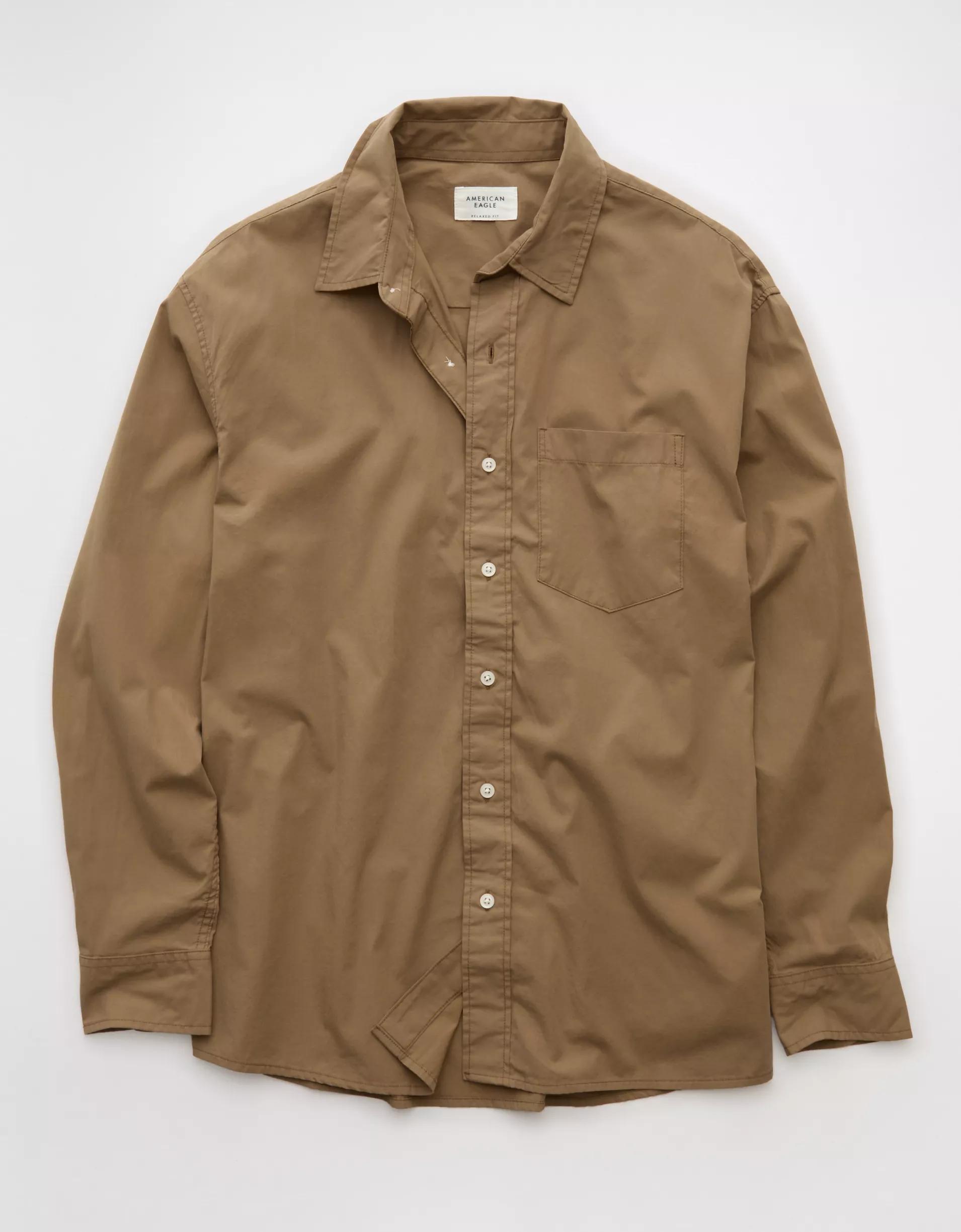 AE Everyday Relaxed Poplin Button-Up Shirt Product Image