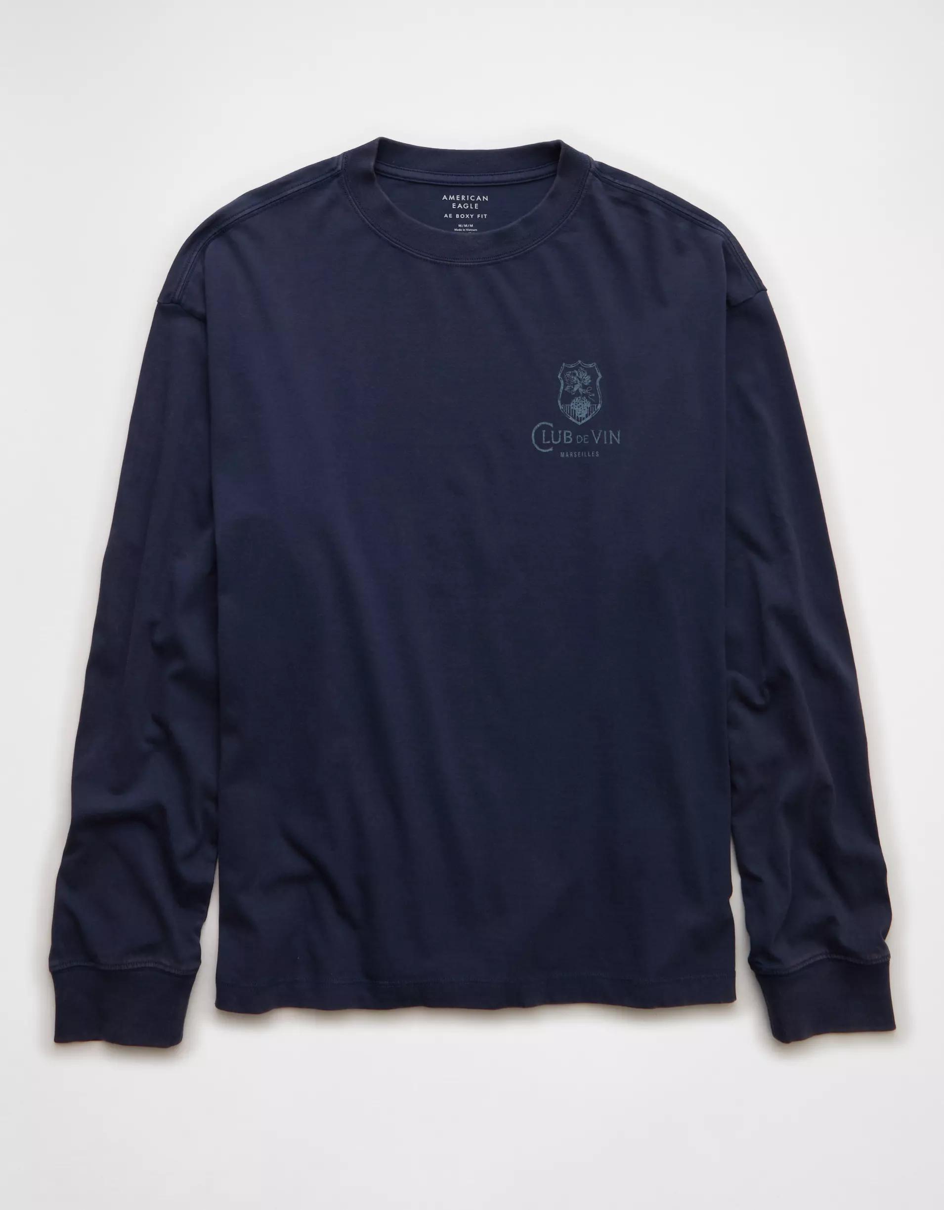 AE Boxy Long Sleeve Graphic T-Shirt Product Image