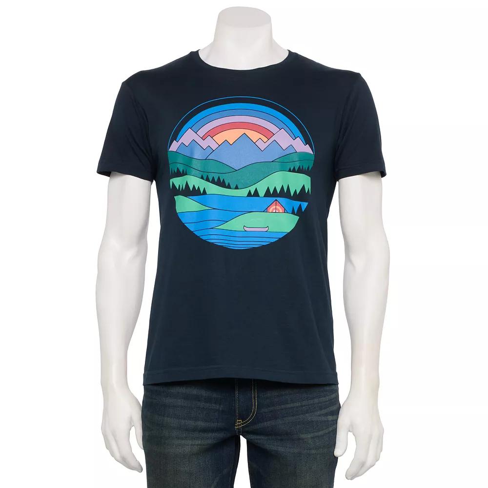 Men's The Lake At Twilight Graphic Tee, Size: XL, Blue Product Image