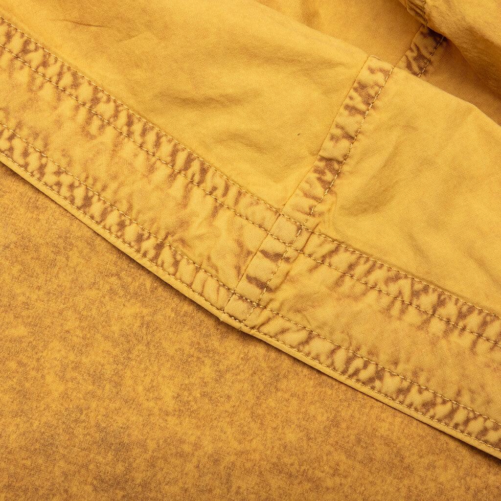 Garment Dyed Hooded Button Up Shirt Fn-Mn-Shir000861 - Yellow/Brown Male Product Image