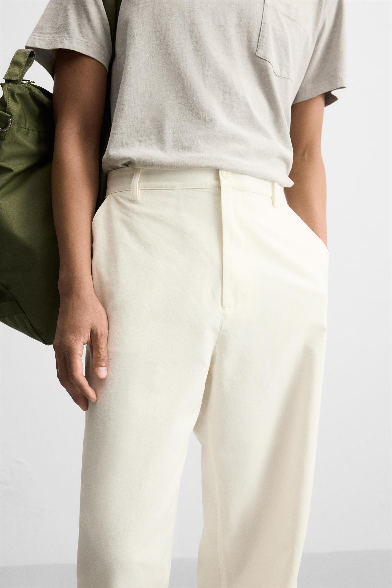 STRAIGHT FIT COTTON PANTS Product Image