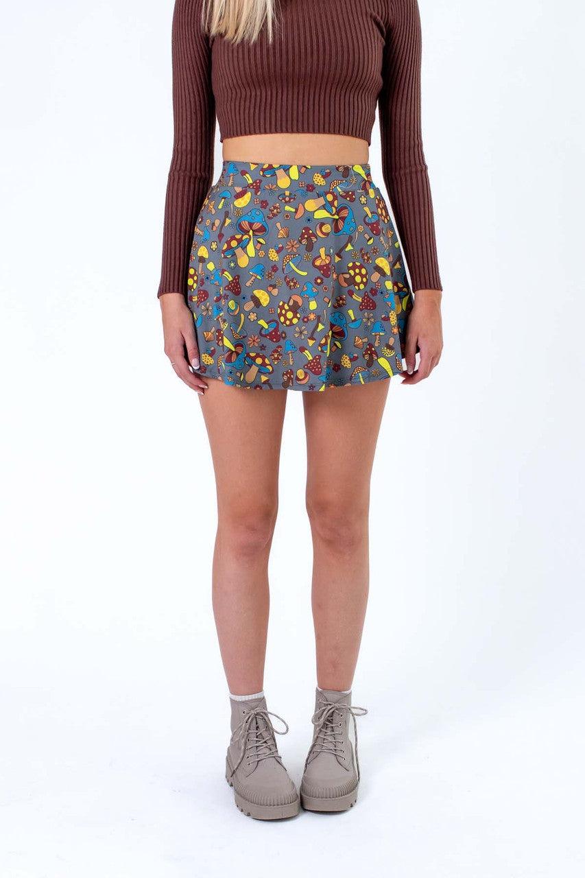 Mushroom Print Skater Skirt Product Image