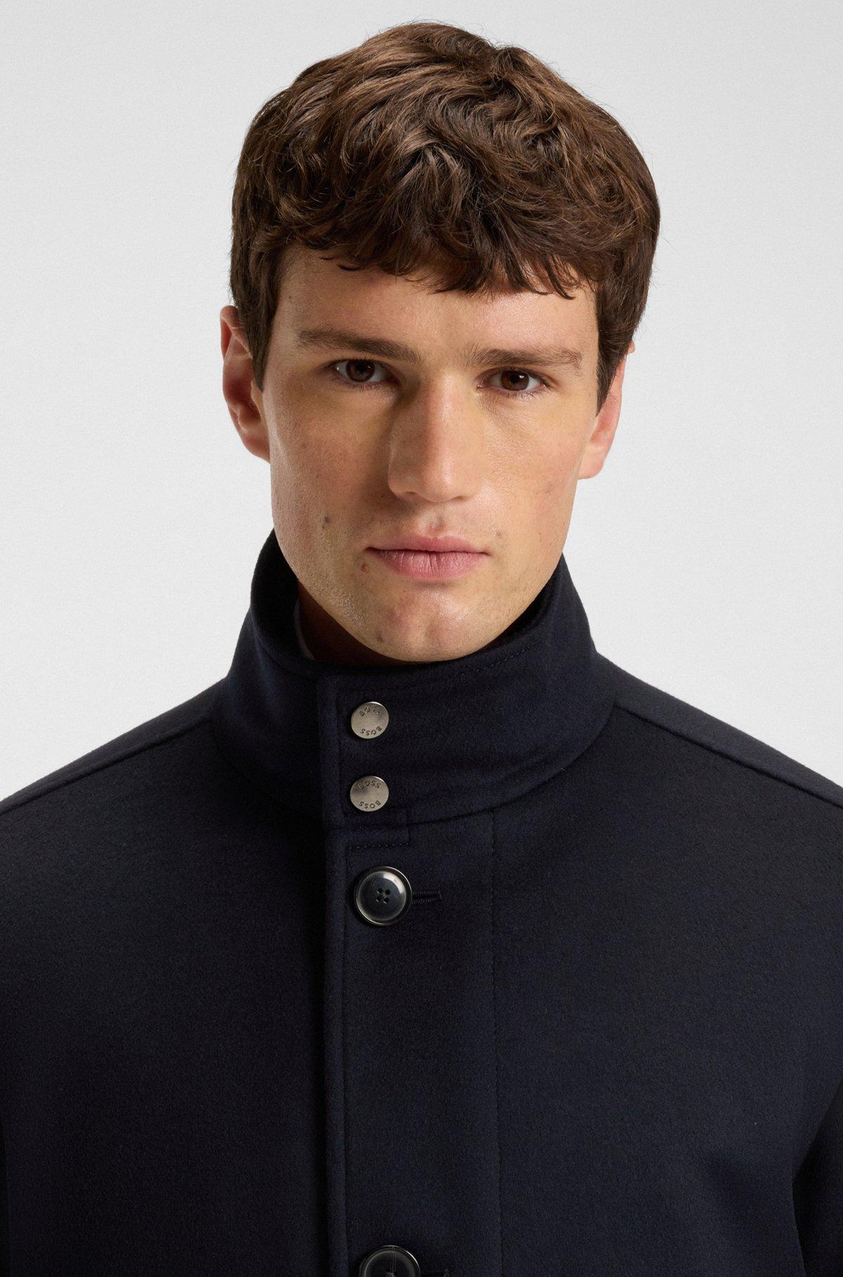 Relaxed-fit car coat in virgin wool and cashmere Product Image