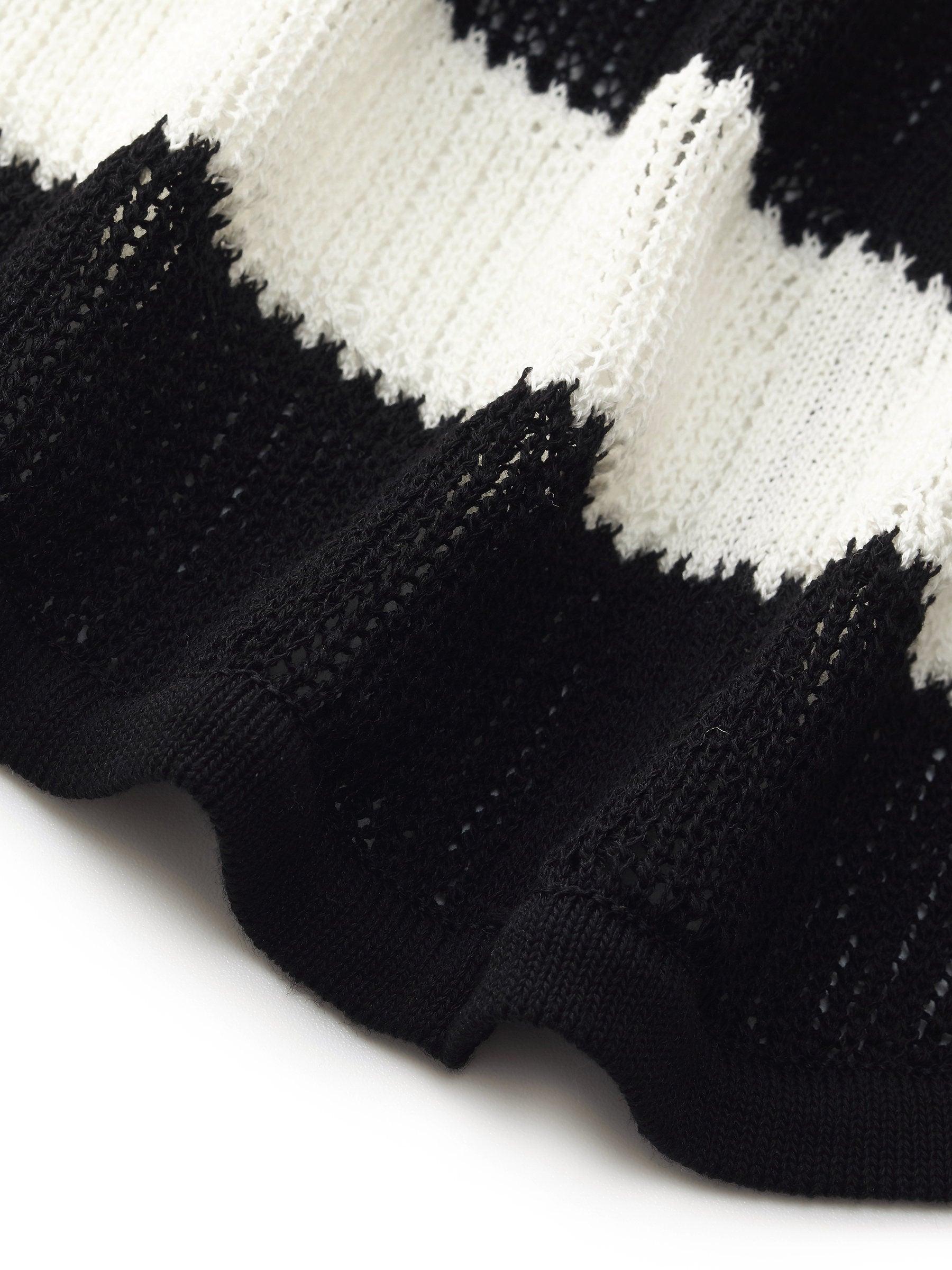 Tencel Blend Stripe Curved Hem Women Knit Tank Top Product Image