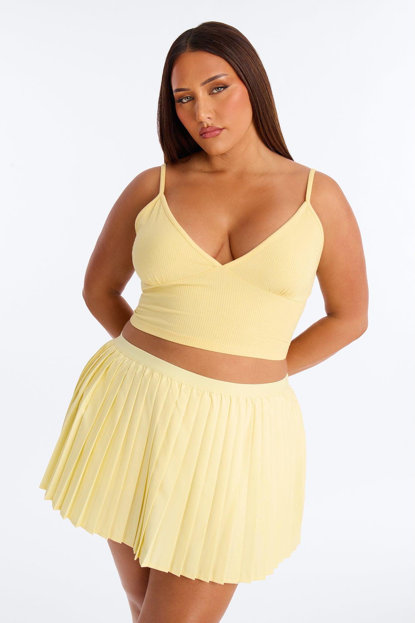 Ellie V Neck Cami Top - Butter Yellow Female Product Image
