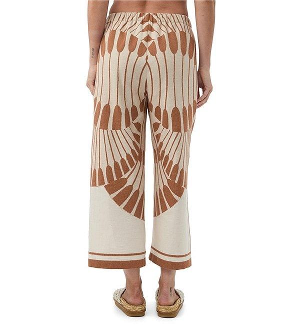Trina Turk Estella Printed Fil Coupe Elastic Waist Wide Leg Crop Pants Product Image