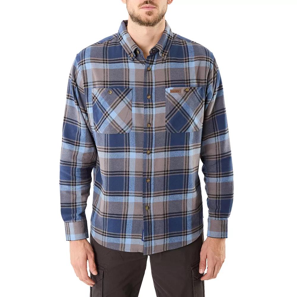 Men's Smith's Workwear Regular-Fit Two-Pocket Flannel Button-Down Shirt,  Product Image