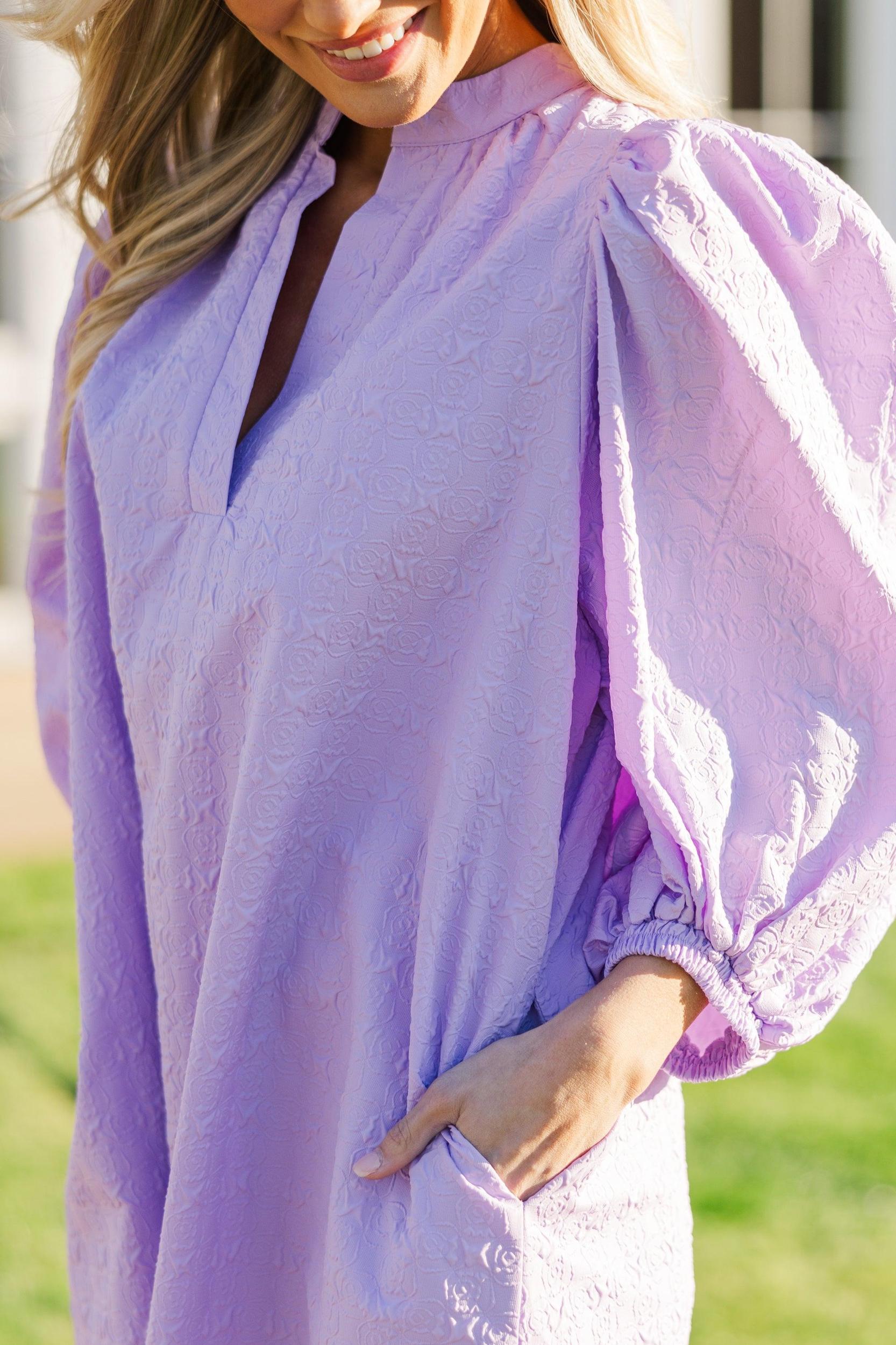 The Idyllic Lavender Purple Textured Dress Female Product Image