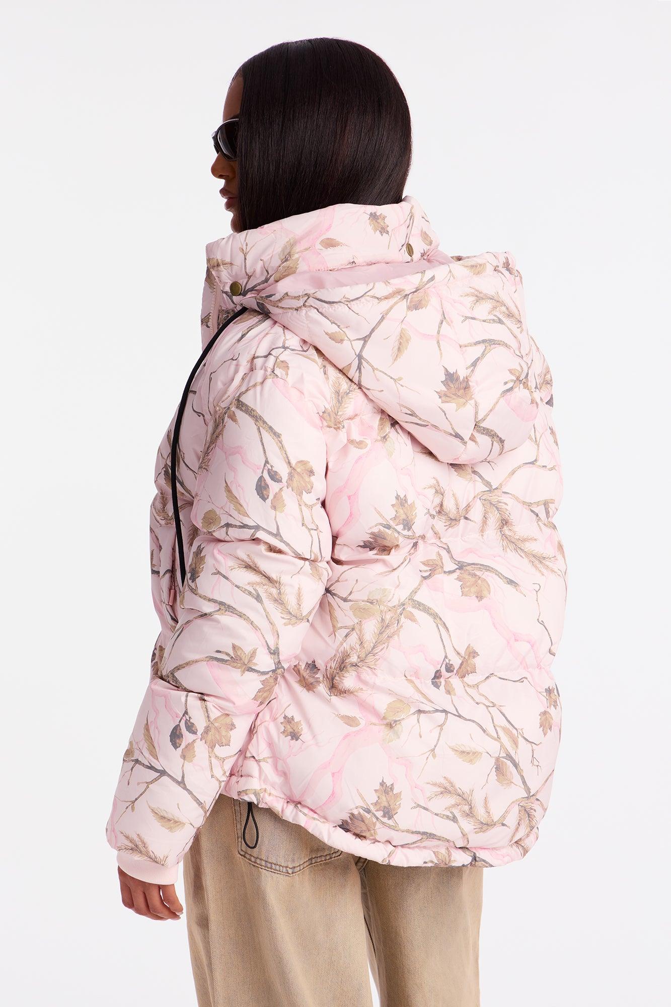 Ski Views Tree Camo Puffer Jacket - Pink/combo Female Product Image