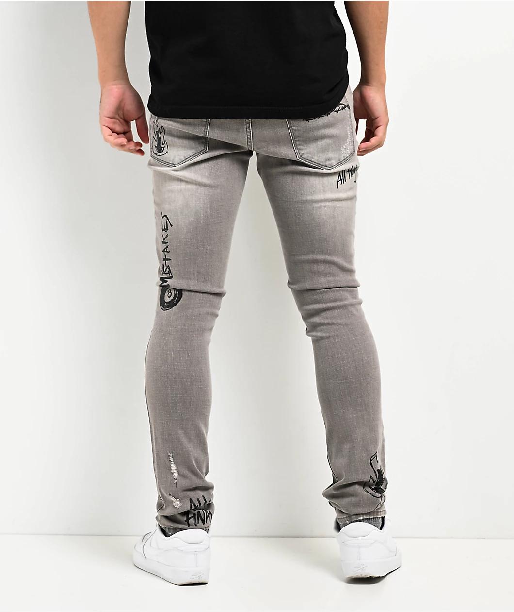 Ninth Hall Stacked Flare Grey Denim Jeans Product Image