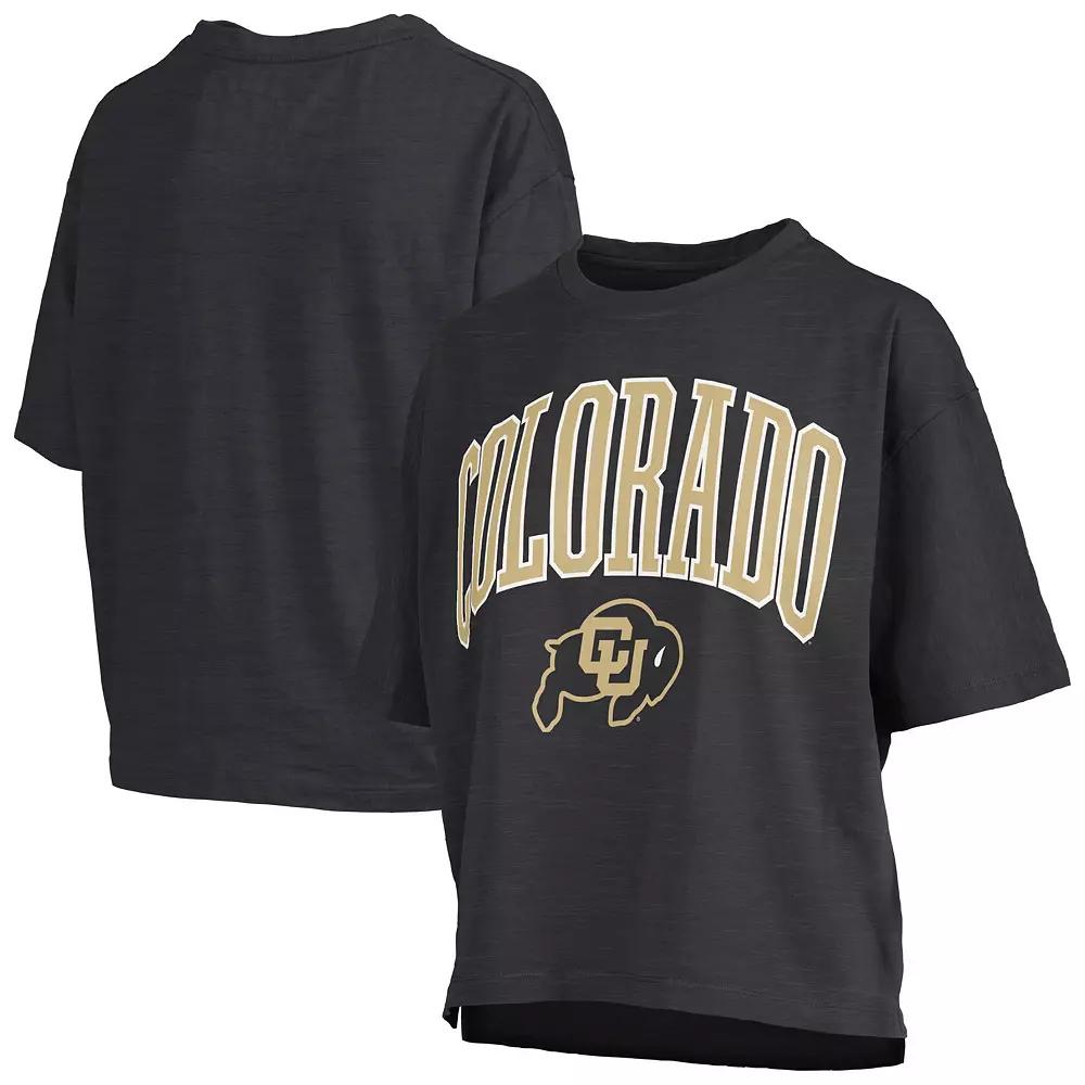 Women's Pressbox Black Colorado Buffaloes Nelson Arch Over Logo Waist Length Over Product Image