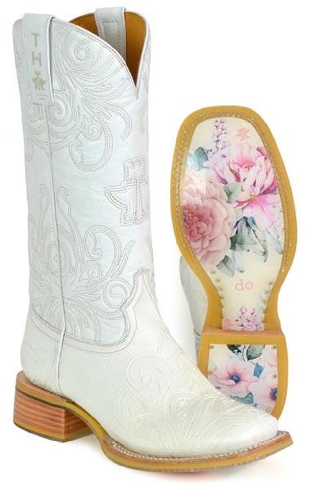 SALE Tin Haul® Ladies' White Wedding/Yes I Do Square Toe Boots Product Image