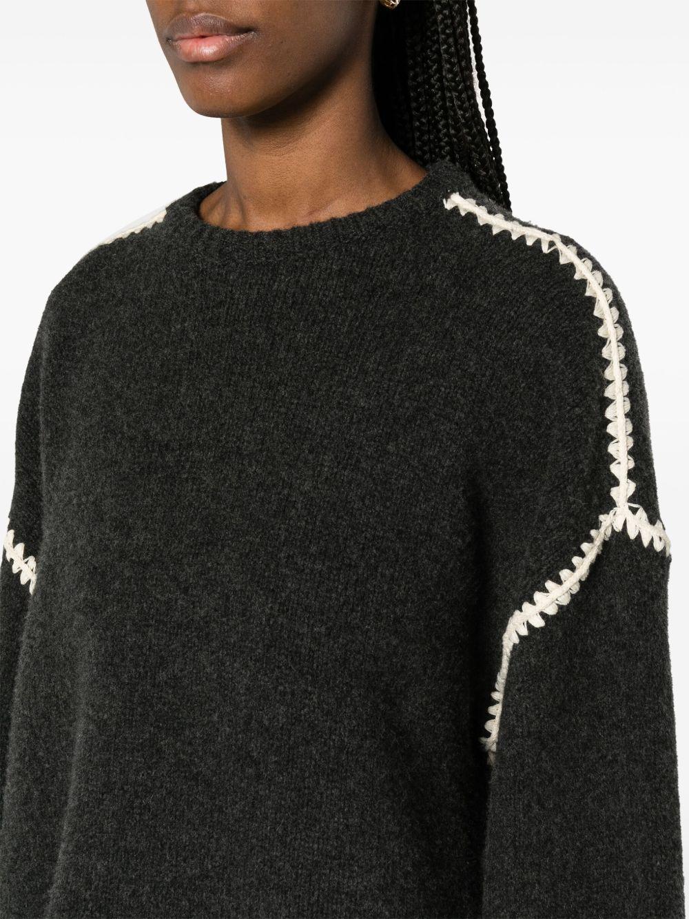 embroidered wool jumper Product Image