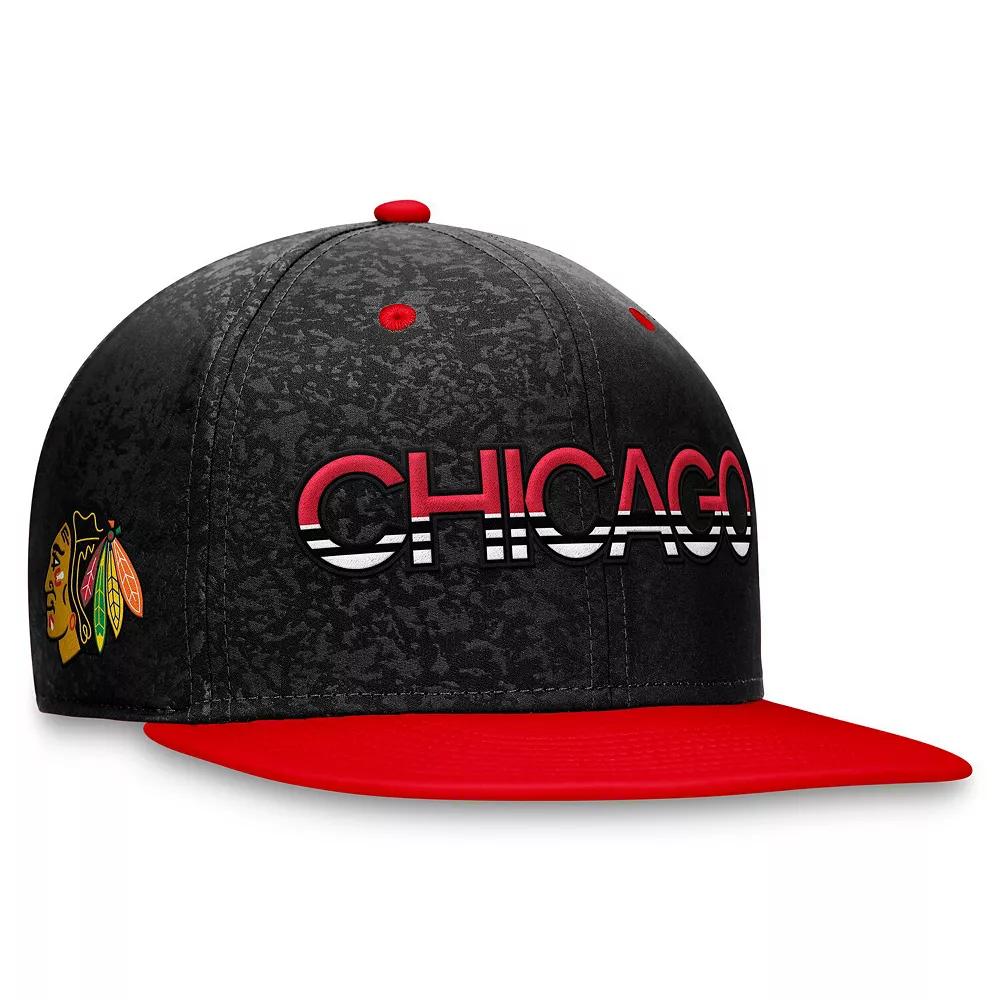 Men's Fanatics Branded  Black/Red Chicago Blackhawks Authentic Pro Rink Two-Tone Snapback Hat Product Image