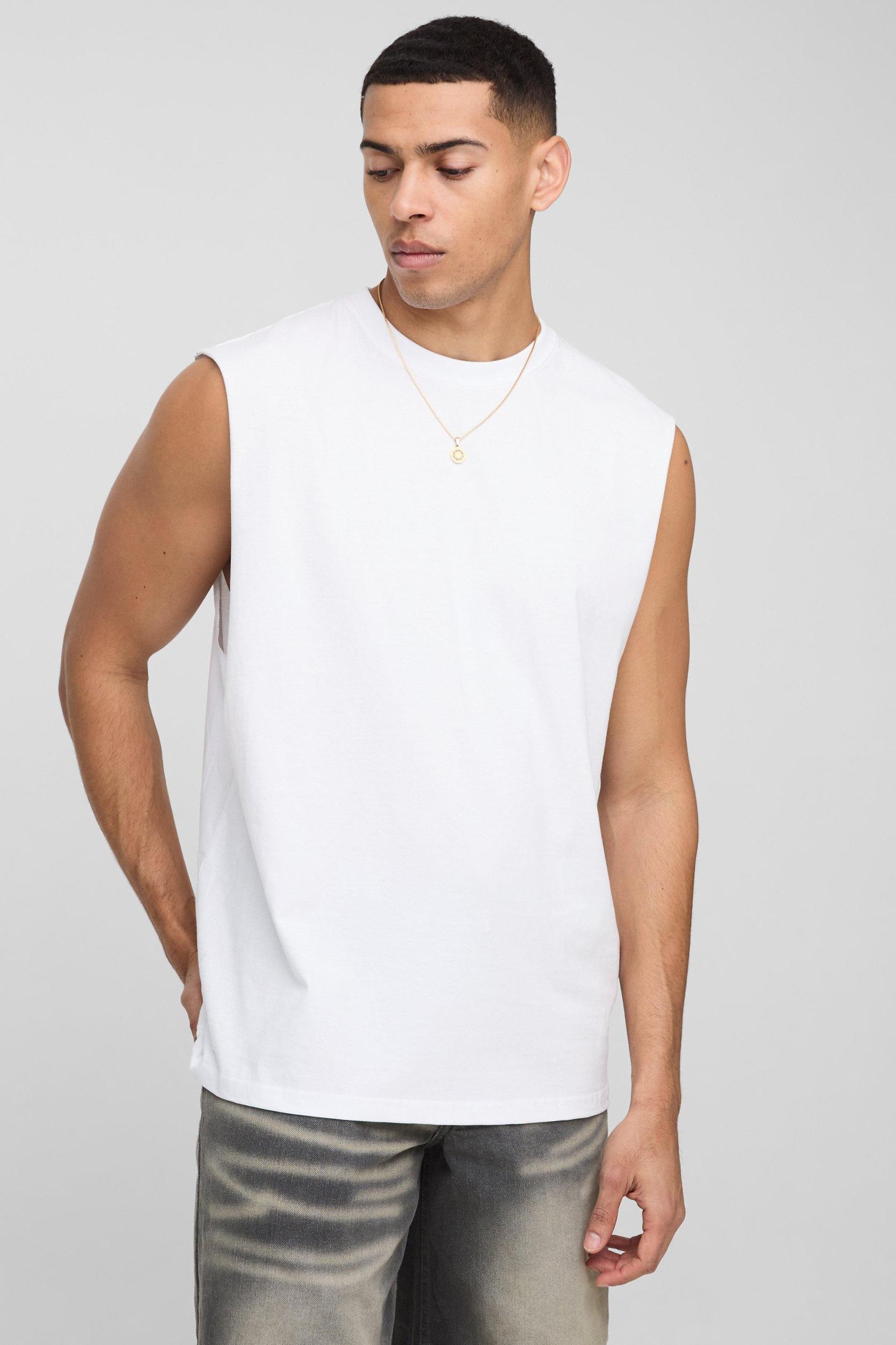 Oversized Palm Graphic Tank | boohooMAN USA Product Image