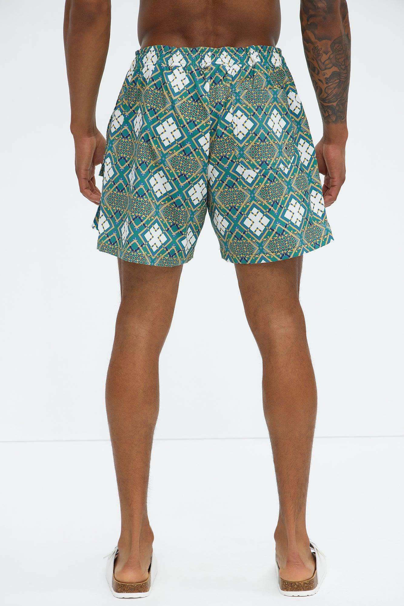 Adios Geometric Cargo Swim Mid Trunk - Multi Color Product Image