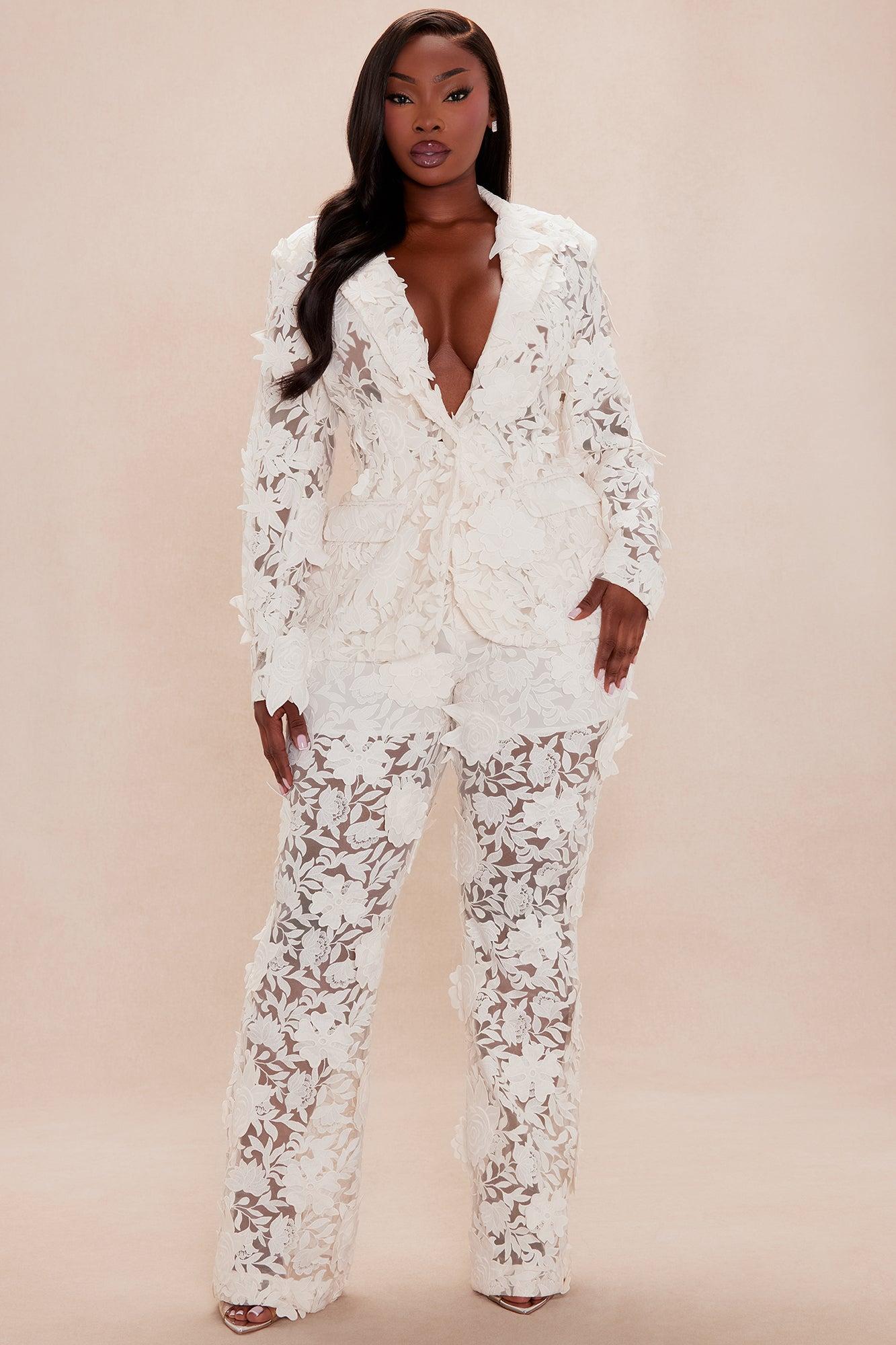 Catalina Embroiderd Blazer - Cream Female Product Image