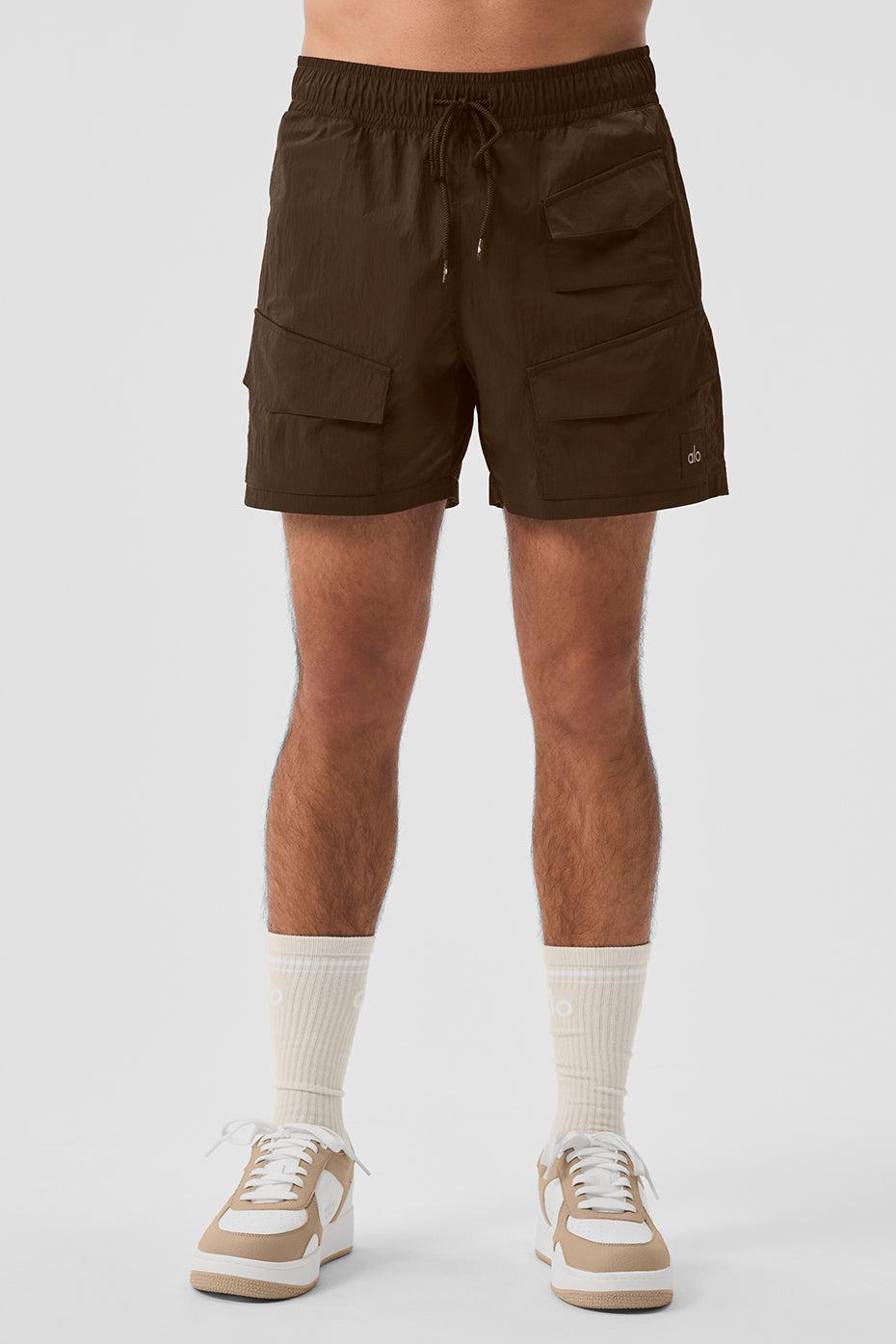 7" Crinkle Nylon Excursion Cargo Short - Espresso Product Image