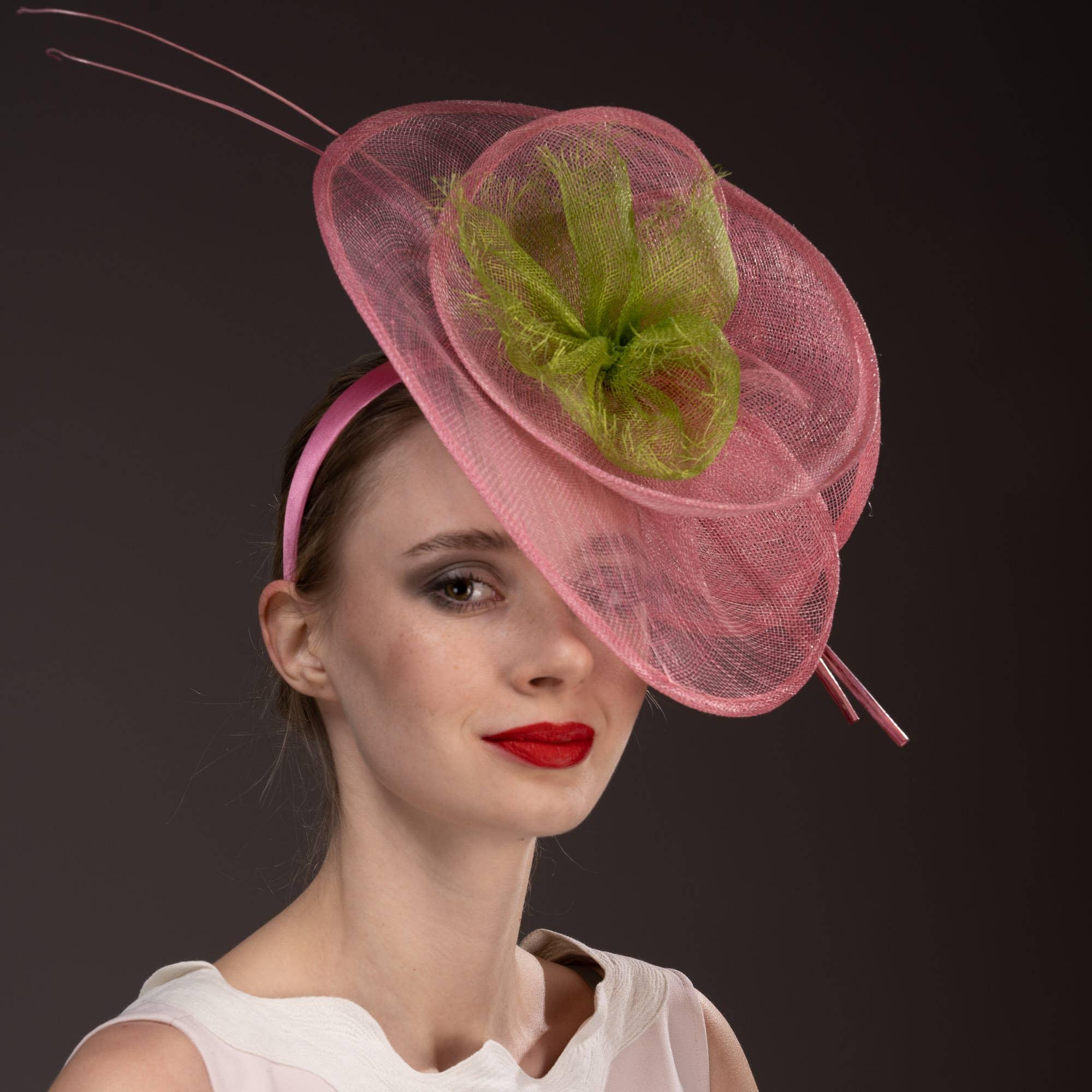 2Tone Sinamay Fascinator With 2 Quill Stick Feathers Product Image