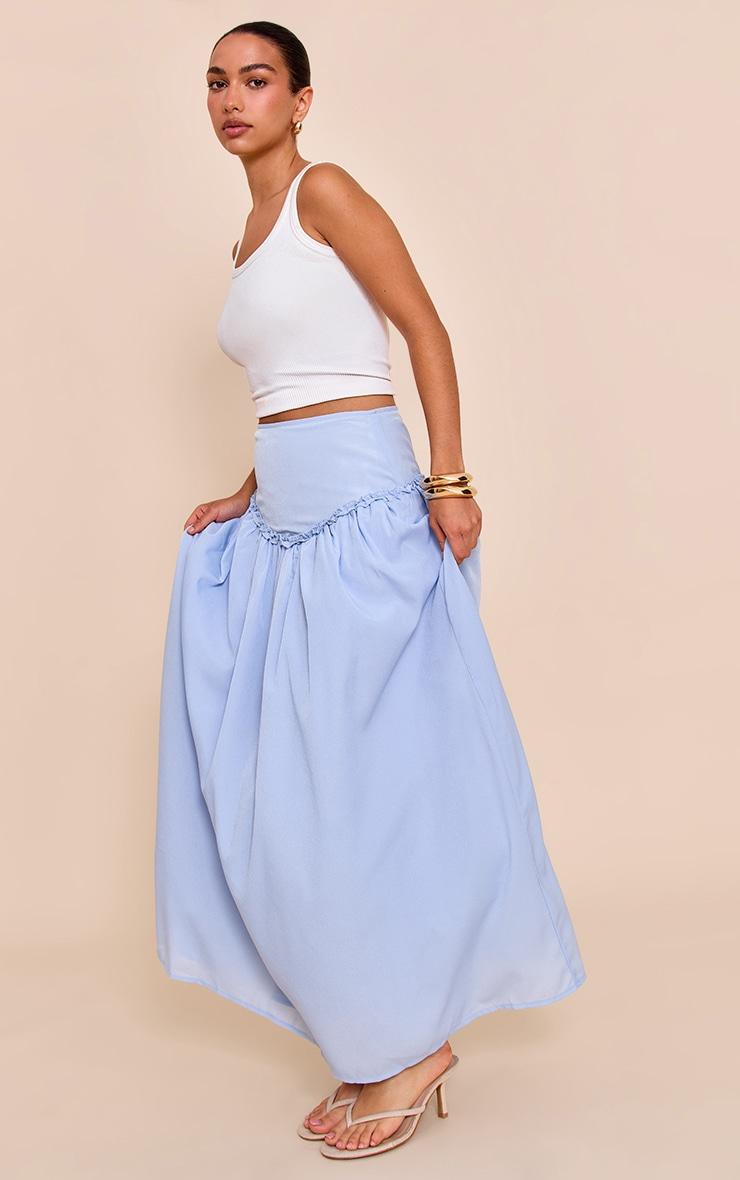 Pale Blue Volume Maxi Skirt Product Image