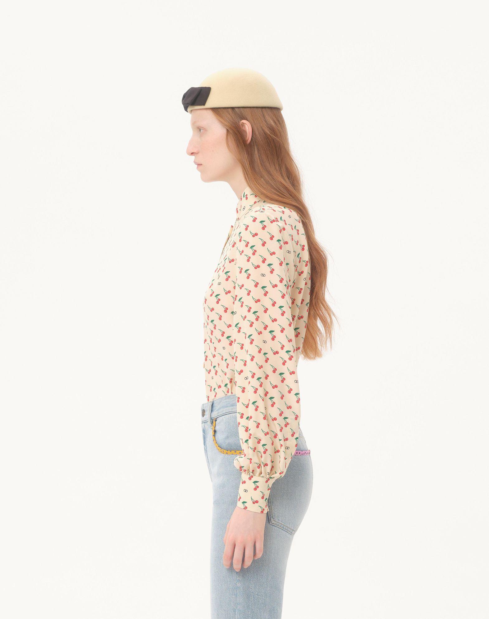 Crepe De Chine Shirt With Cherryfic Print Product Image