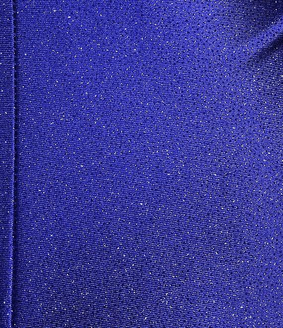 Honey and Rosie Spaghetti Strap Surplice V-Neck Asymmetrical Hem Faux-Wrap Satin Dress Product Image