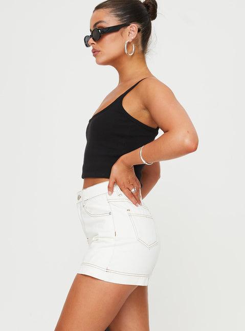 Katlynne Denim Mini Skort White Product Image